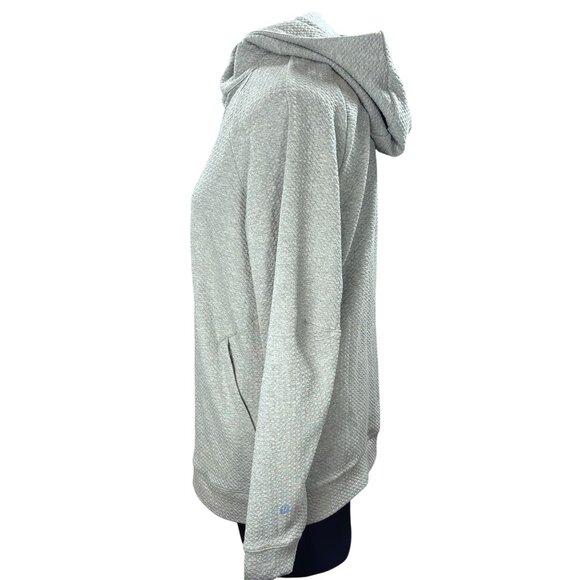 Lululemon Womens Small Petite Gray Hooded Pullover Sweater Textured Knit Long Sl - Picture 2 of 9